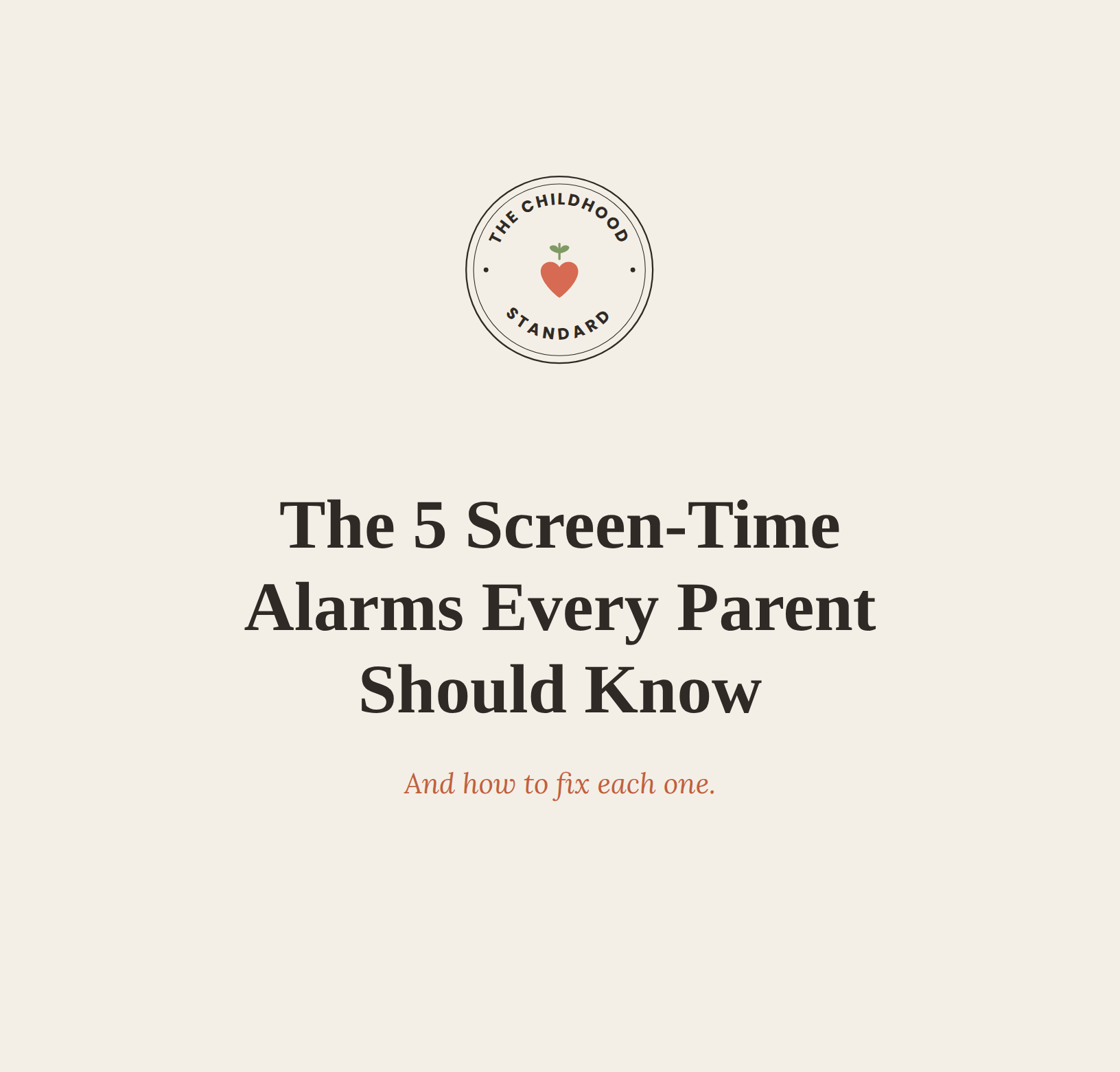 Cover of the free guide: The 5 Screen-Time Alarms Every Parent Should Know